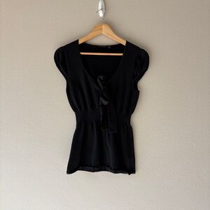 the limited y2k vintage bow front dark coquette blouse